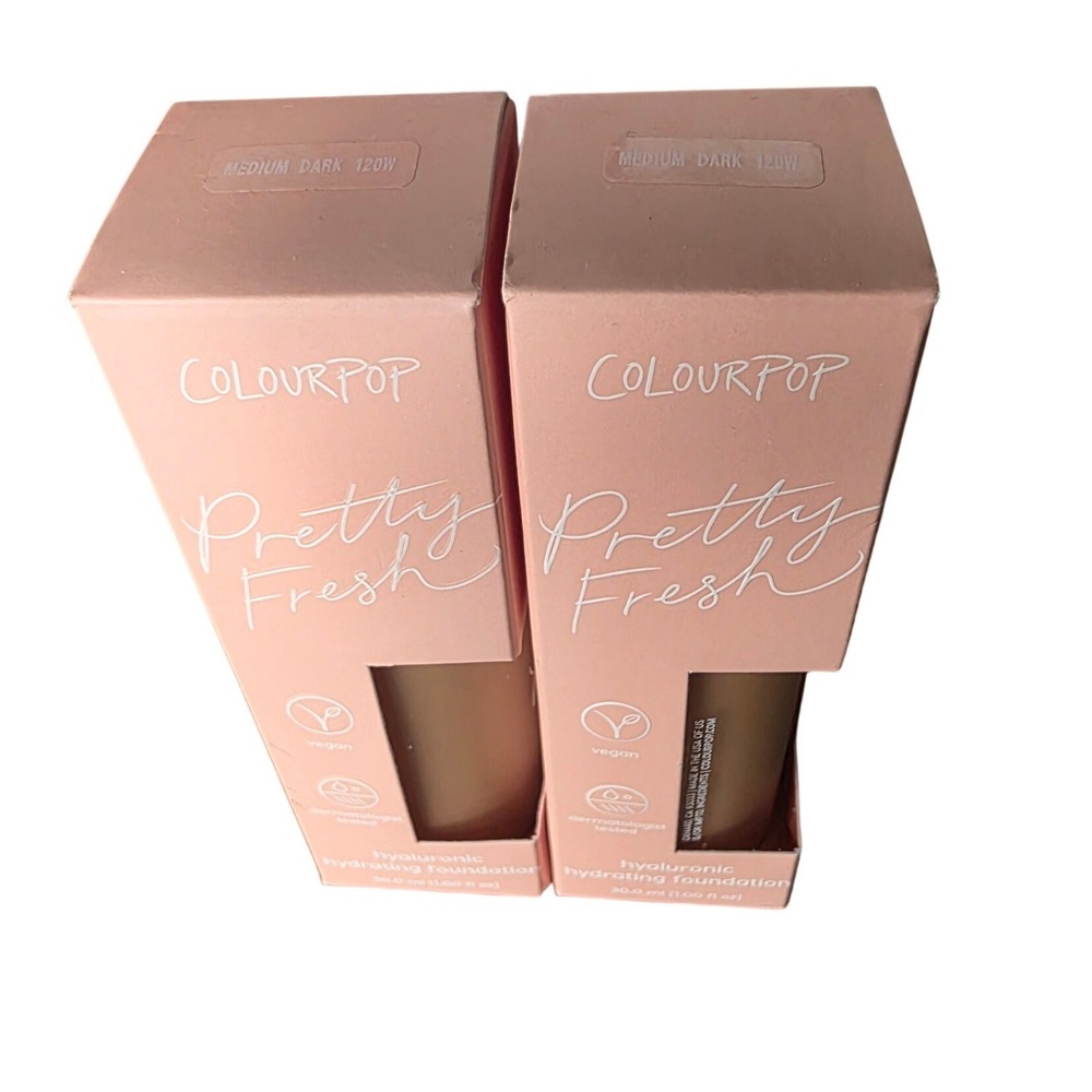 ColourPop Pretty Fresh Hydrating Foundation Medium Dark 120W 1oz Lot of 2 NIB
